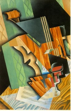 violín y cristal 1915 Juan Gris Pinturas al óleo
